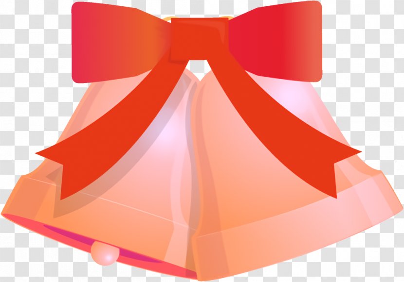 Jingle Bells Christmas - Red - Peach Ribbon Transparent PNG