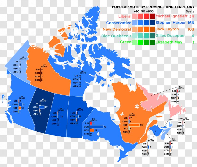 Canada Vector Map Canadian Federal Election, 2011 Transparent PNG