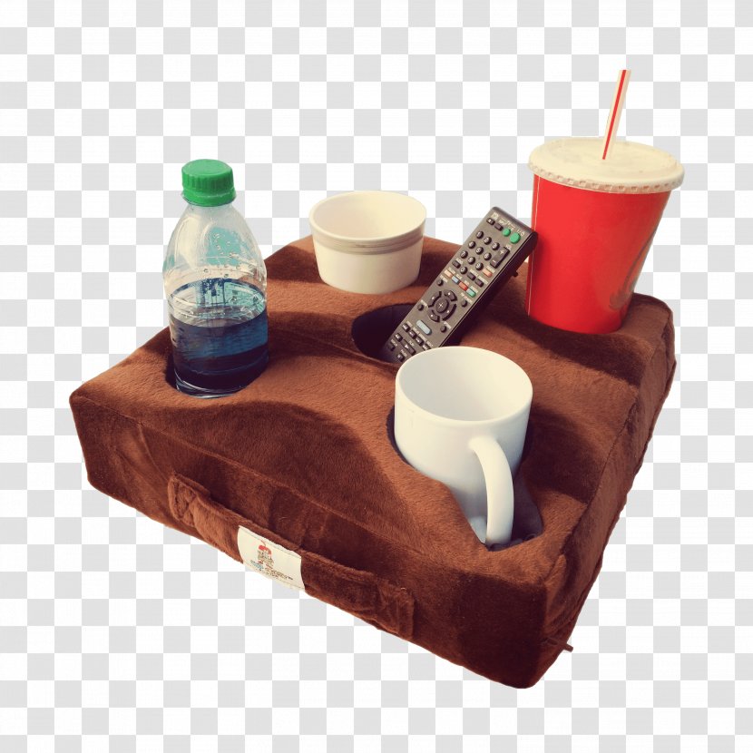Table Pillow Cup Holder Couch - Box - Coffee Transparent PNG