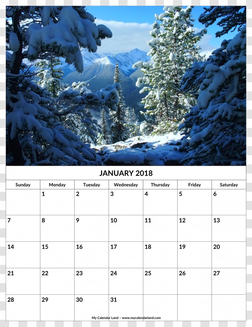 Banff Lake Louise Calendar Winter Solstice - Diary Transparent PNG