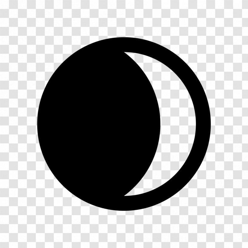 Lunar Phase Crescent Moon Clip Art - Black And White - Waxing Transparent PNG