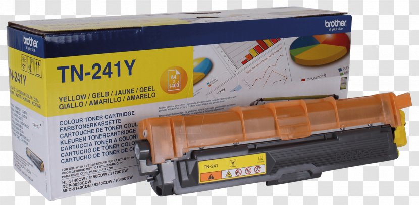 Toner Cartridge Brother Industries Laser Printing Printer - Yellow - Ink Transparent PNG