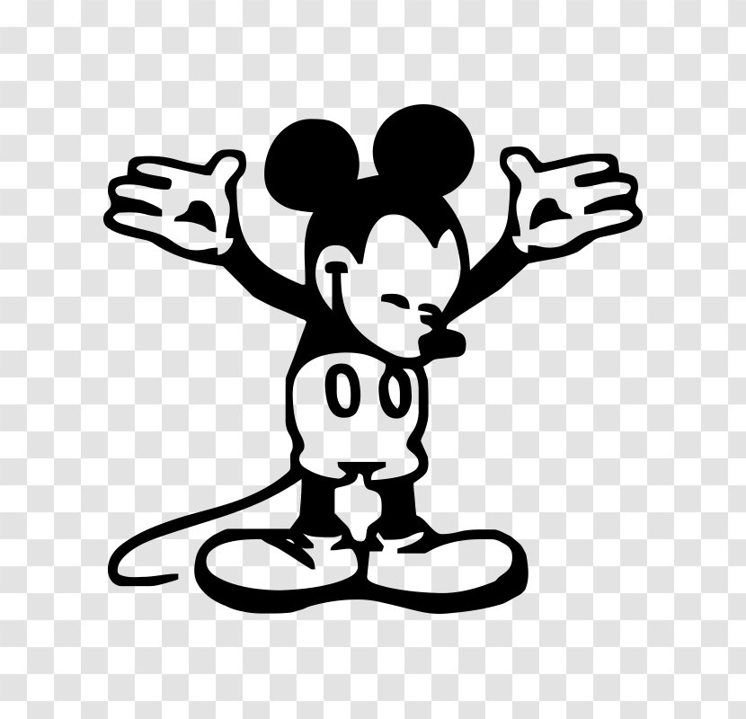 Mickey Mouse Minnie Black And White Donald Duck - Silhouette Transparent PNG