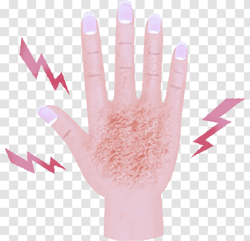 Pink Glove Hand Finger Nail Transparent PNG