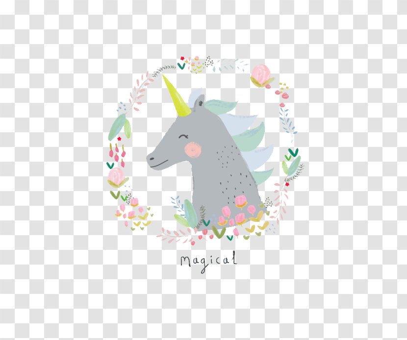 Unicorn Pastel Legendary Creature Illustration - Rabbit - Cartoon Transparent PNG