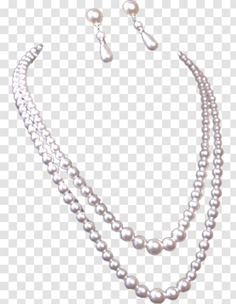 Pearl Necklace Jewellery Clothing Accessories - Chain - Psd Layered Sterling Silver Transparent PNG