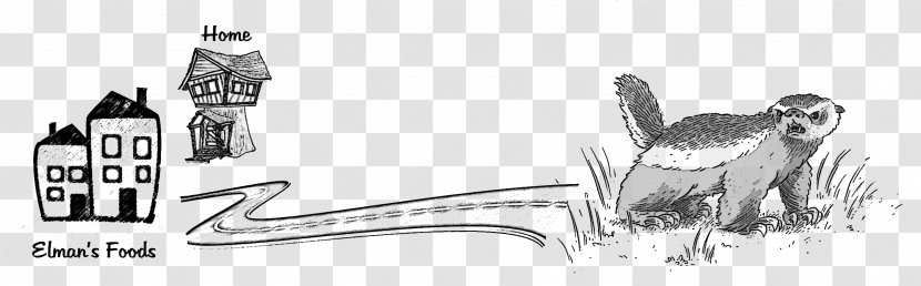Line Art Canidae Sketch - Cartoon - Honey Badger Transparent PNG