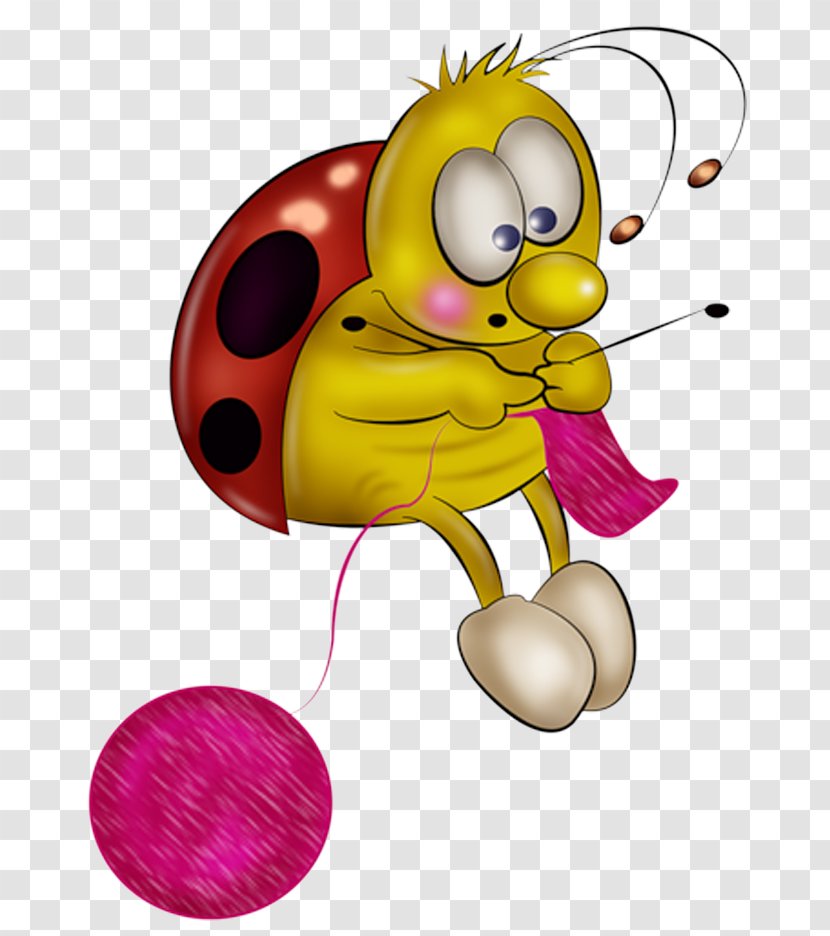 Ladybird Beetle Clip Art - Magenta - Yellow Transparent PNG