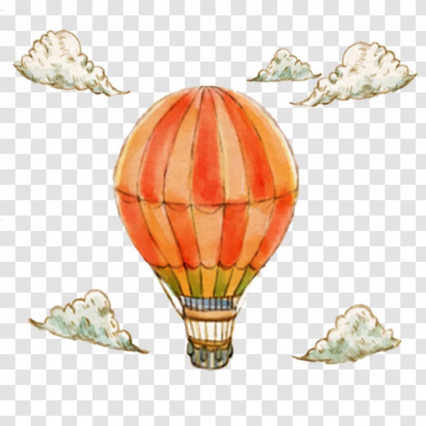Airplane Hot Air Balloon Euclidean Vector - Orange Is Inserted Transparent PNG