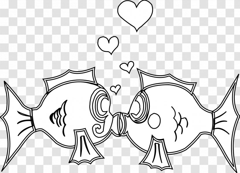 Fish Love Heart Clip Art - Tree - Create A Coloring Book Transparent PNG