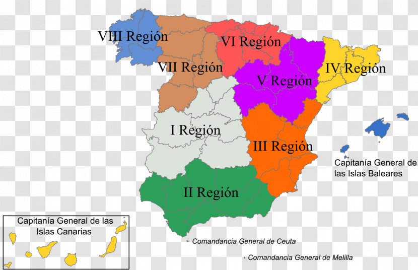 Military Region Of Spain I Regió Militar Spanish Civil War Autonomous Communities - Map Transparent PNG