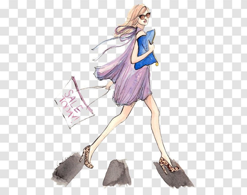 Fashion Illustration Drawing Illustrator - Silhouette - Model Transparent PNG