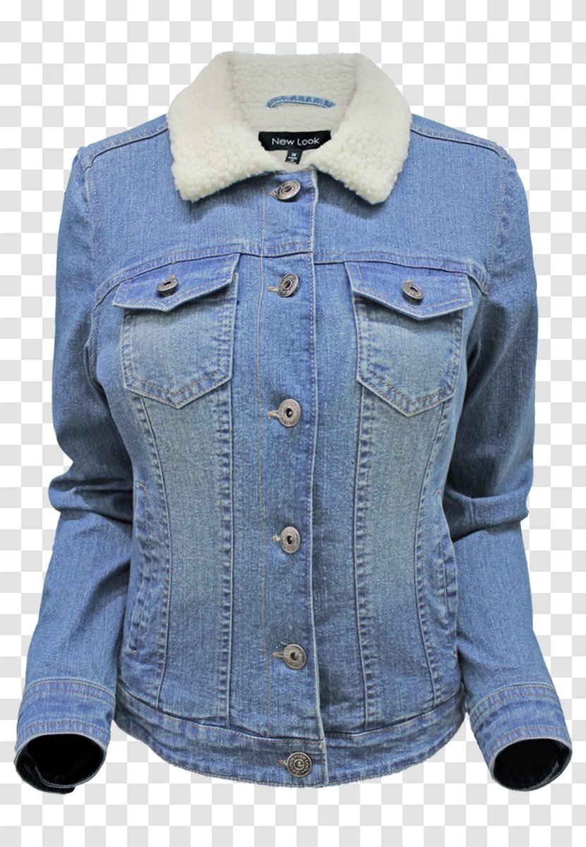 Denim Sleeve Textile Jeans Jacket - Blue Transparent PNG