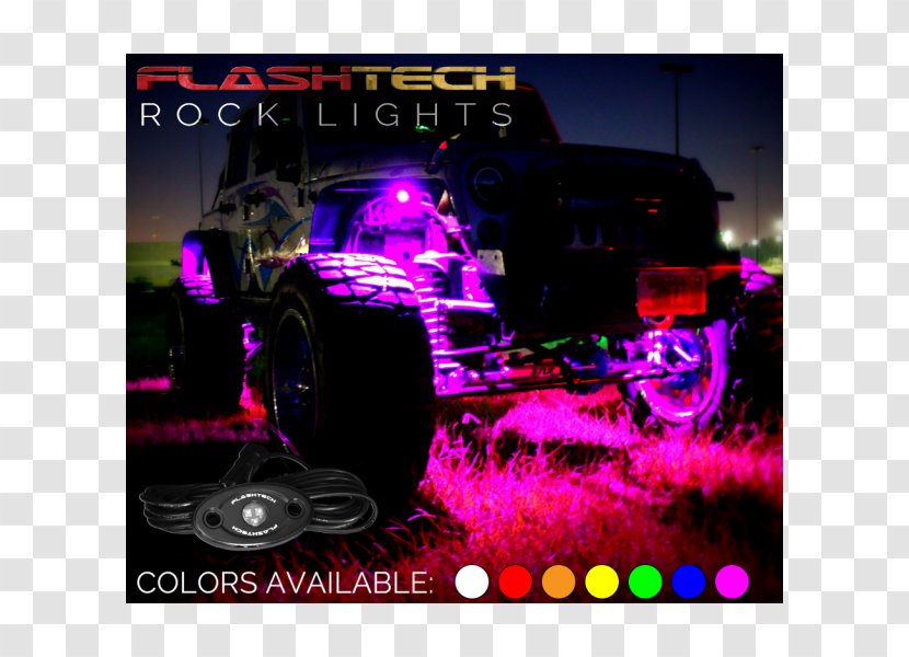 Neon Lighting Car Jeep RGB Color Model - Technology - Light Transparent PNG