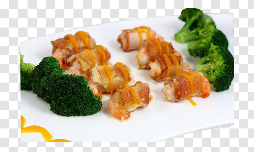 Sushi Bacon Roll Seafood Meatloaf - Watercolor - Shrimp Transparent PNG