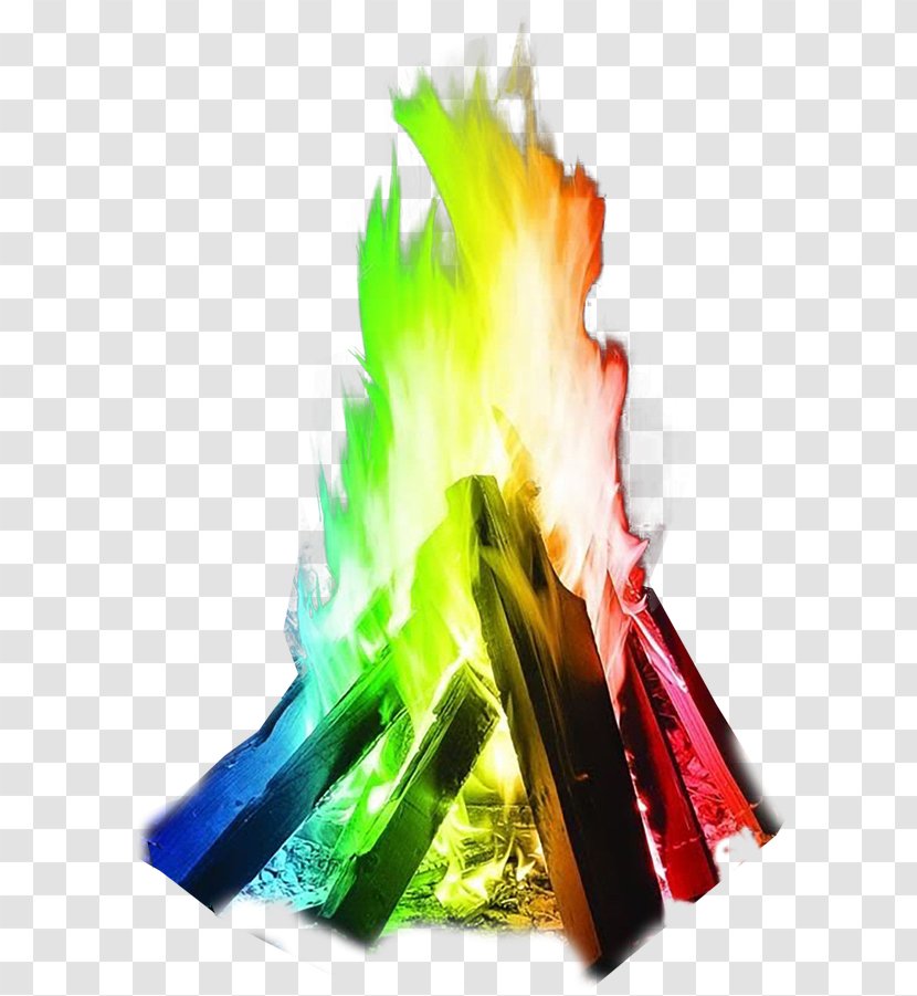 Colored Fire Flame Pit - Campfire Transparent PNG