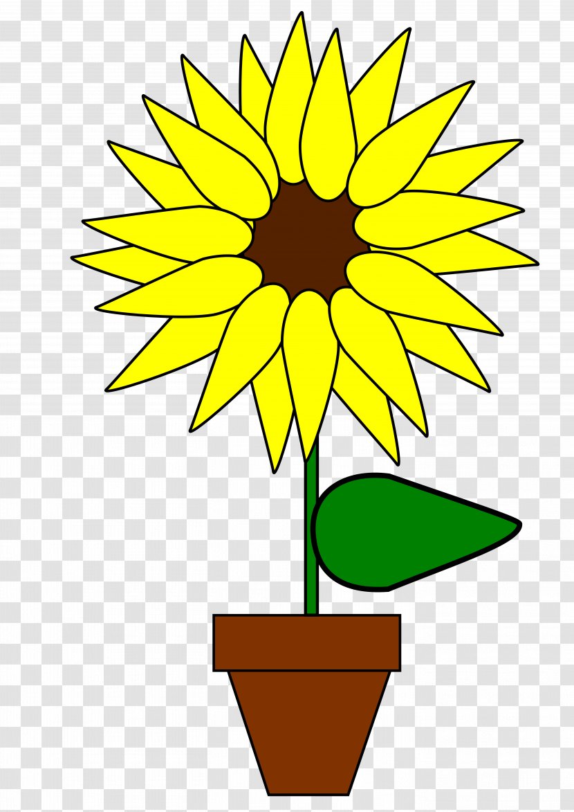 Common Sunflower Clip Art - Floristry - Openclipart.org Transparent PNG