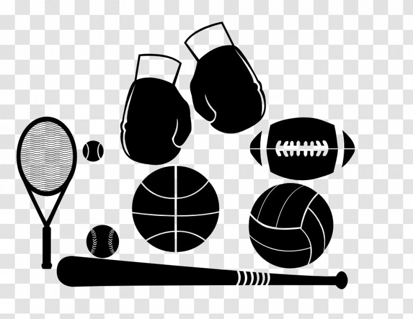 Clip Art Vector Graphics Image Sports - Black And White - Dodgeball Cartoon Transparent PNG