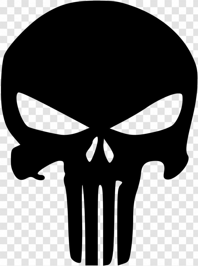 Punisher Stencil Skull Clip Art - Symbol - Decal Transparent PNG