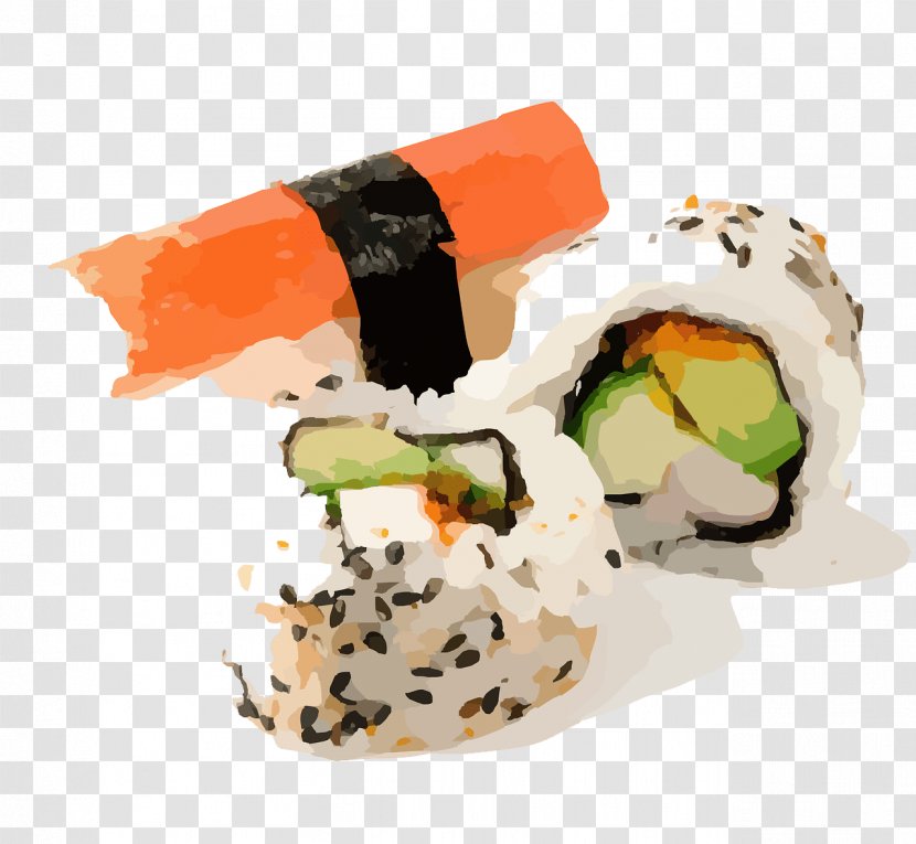 Sushi Japanese Cuisine California Roll Sashimi Asian - Delicious Transparent PNG
