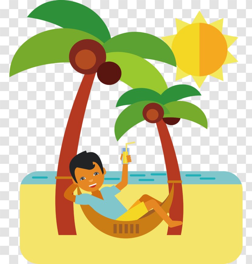 Beach Vacation Clip Art Image - Seaside Resort - Happy Summer Clipart Transparent PNG