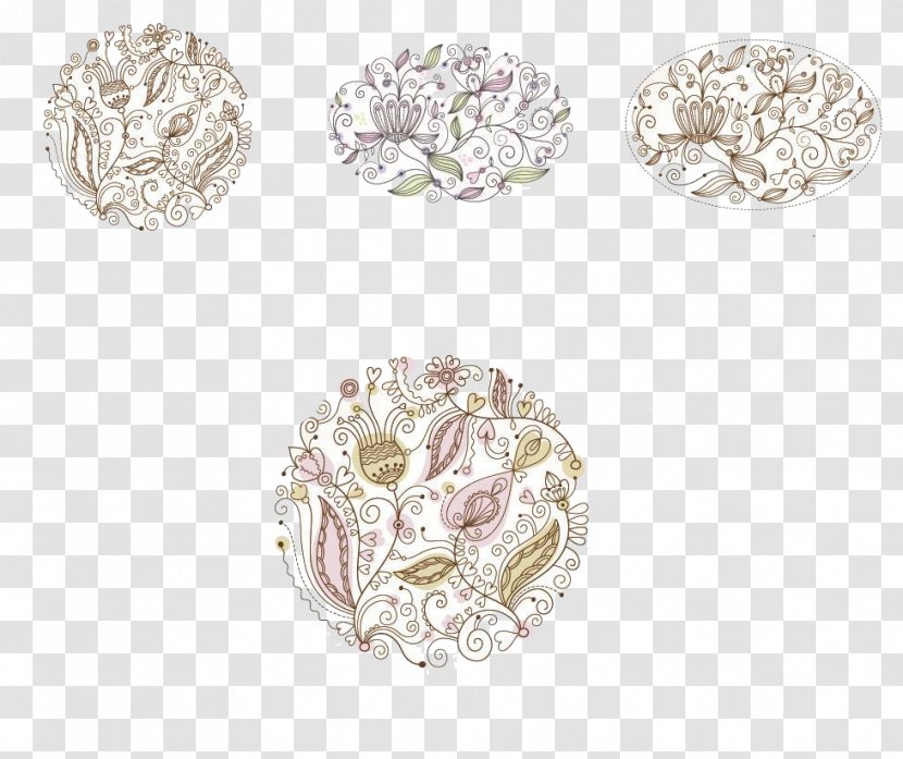 CorelDRAW - Fashion Accessory - Four Floral Style Art Icon Transparent PNG