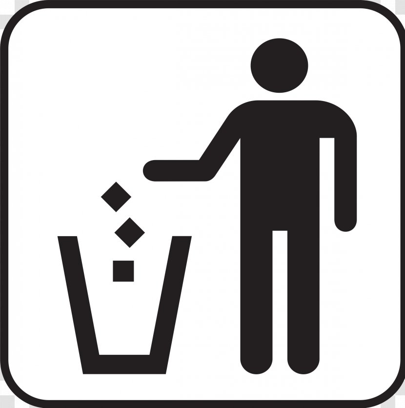 Rubbish Bins & Waste Paper Baskets Litter Clip Art - Monochrome - Free Posters Transparent PNG