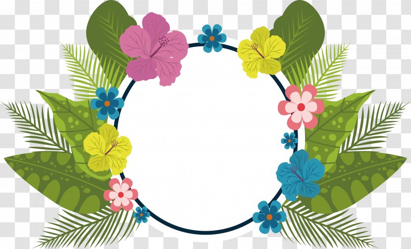 Flower - Summer - Colorful Flowers Title Box Transparent PNG