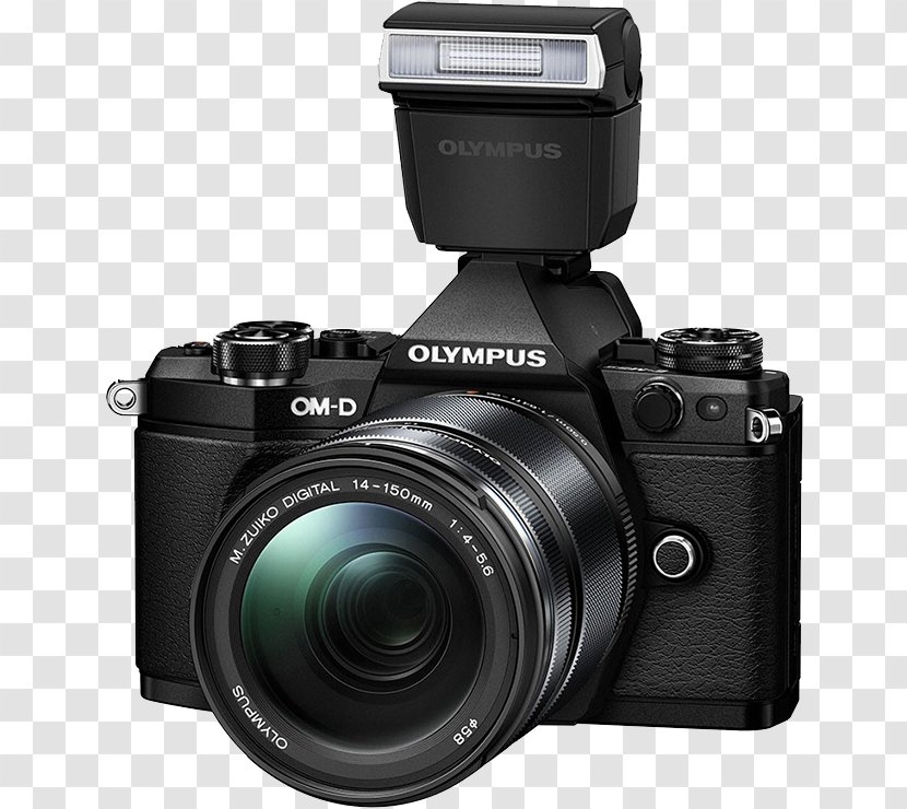 Olympus OM-D E-M5 Mark II E-M10 Flash - Single Lens Reflex Camera - Powerful Transparent PNG