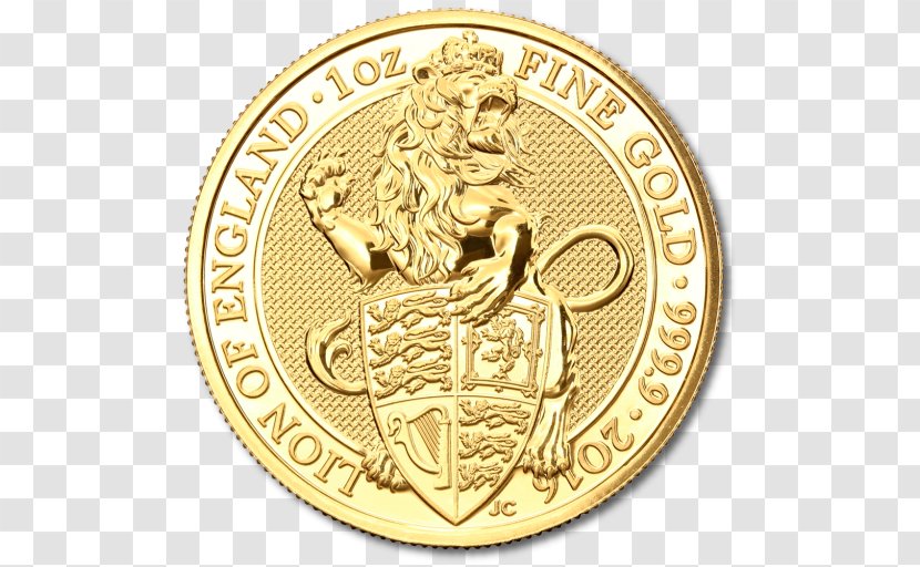 Gold Coin The Queen's Beasts Bar - Austrian Mint Transparent PNG