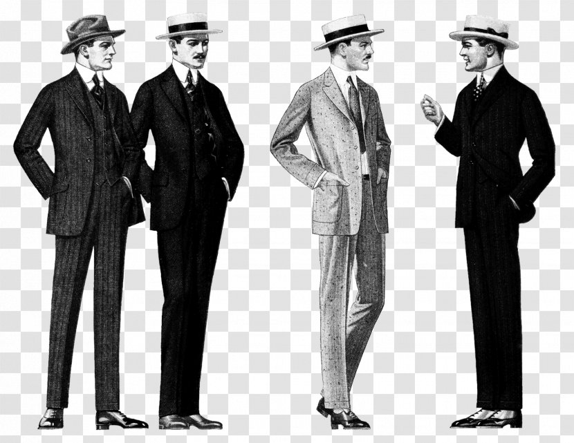 Edwardian Era Suit Vintage Clothing Fashion - Tuxedo - Interview Attire Transparent PNG