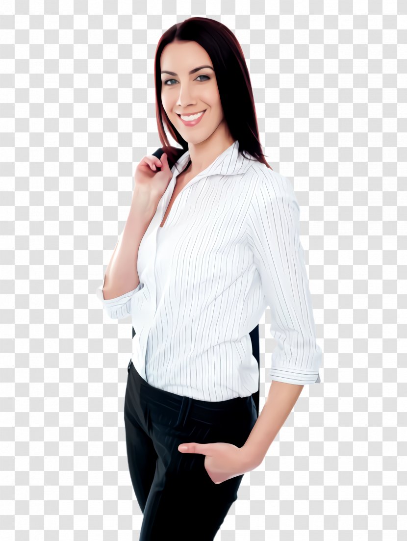 White Clothing Black Sleeve Neck - Shirt Arm Transparent PNG