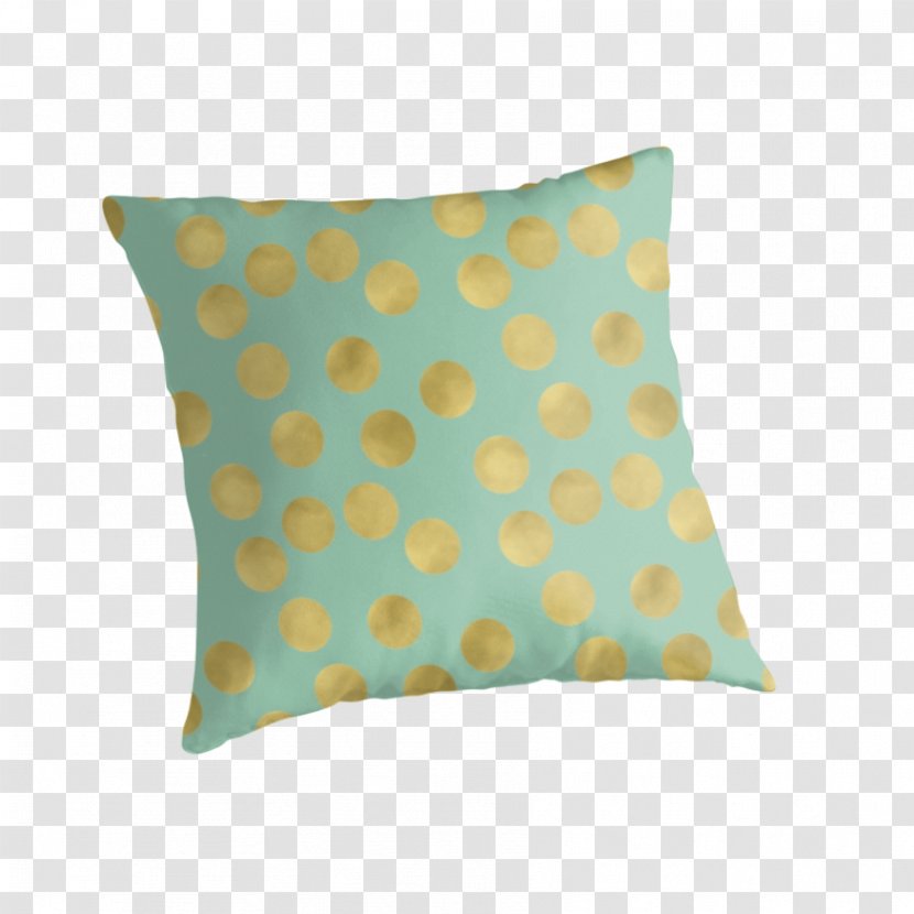 Throw Pillows Cushion Turquoise Teal - GOLD DOTS Transparent PNG