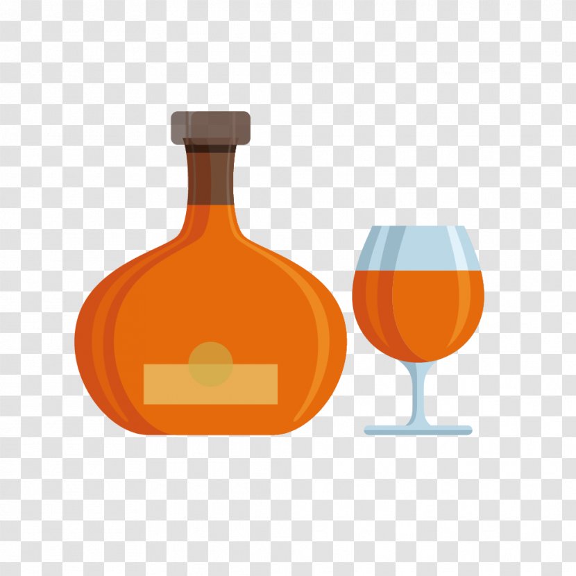 Whisky Beer Soft Drink Vodka Distilled Beverage - Bottle - Whiskey Flattened Glass Transparent PNG