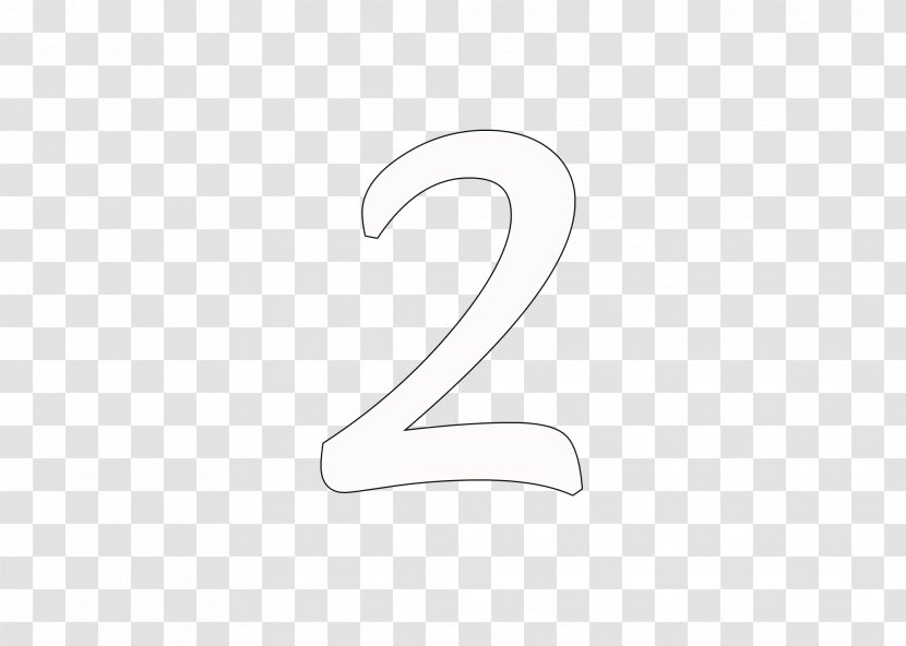 Logo Black And White Monochrome Symbol - Number Two Transparent PNG