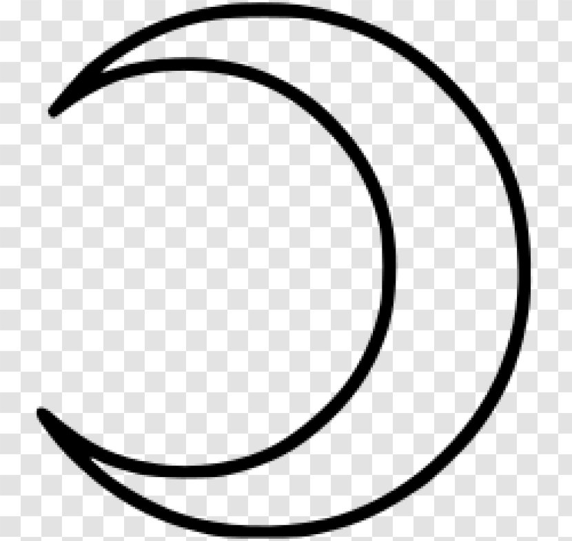 Moon Drawing Lunar Phase Crescent Symbol - Black And White Transparent PNG