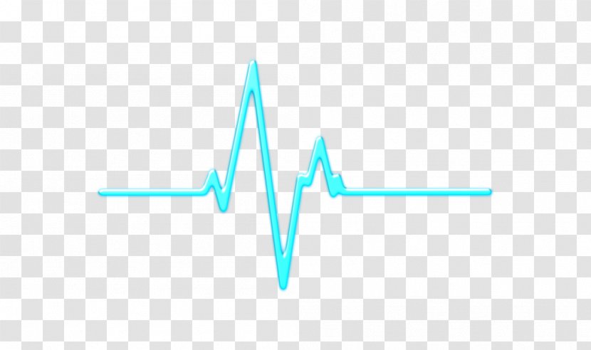 Neon Pulse Clip Art - Azure - Heart Beat Transparent PNG