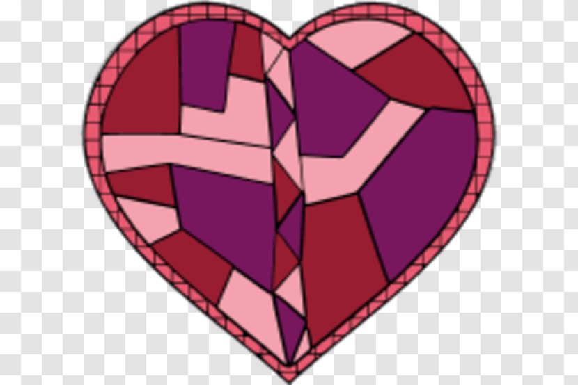 Stained Glass Heart Clip Art - Flower - Cliparts Transparent PNG