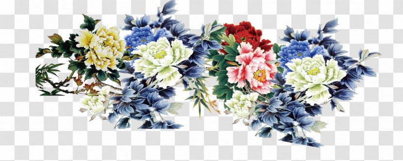Floral Design Moutan Peony Mid-Autumn Festival - Artificial Flower Transparent PNG