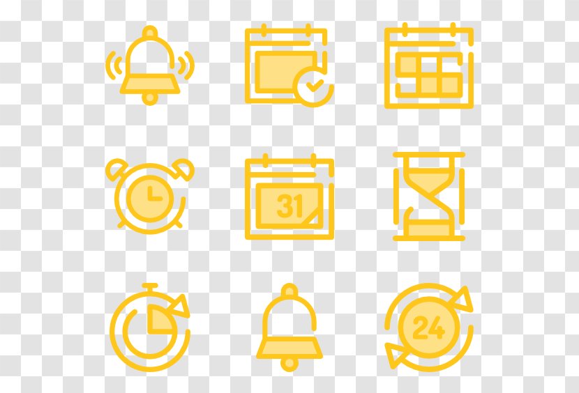 Communication Symbol Sign - Yellow - Date Time Transparent PNG