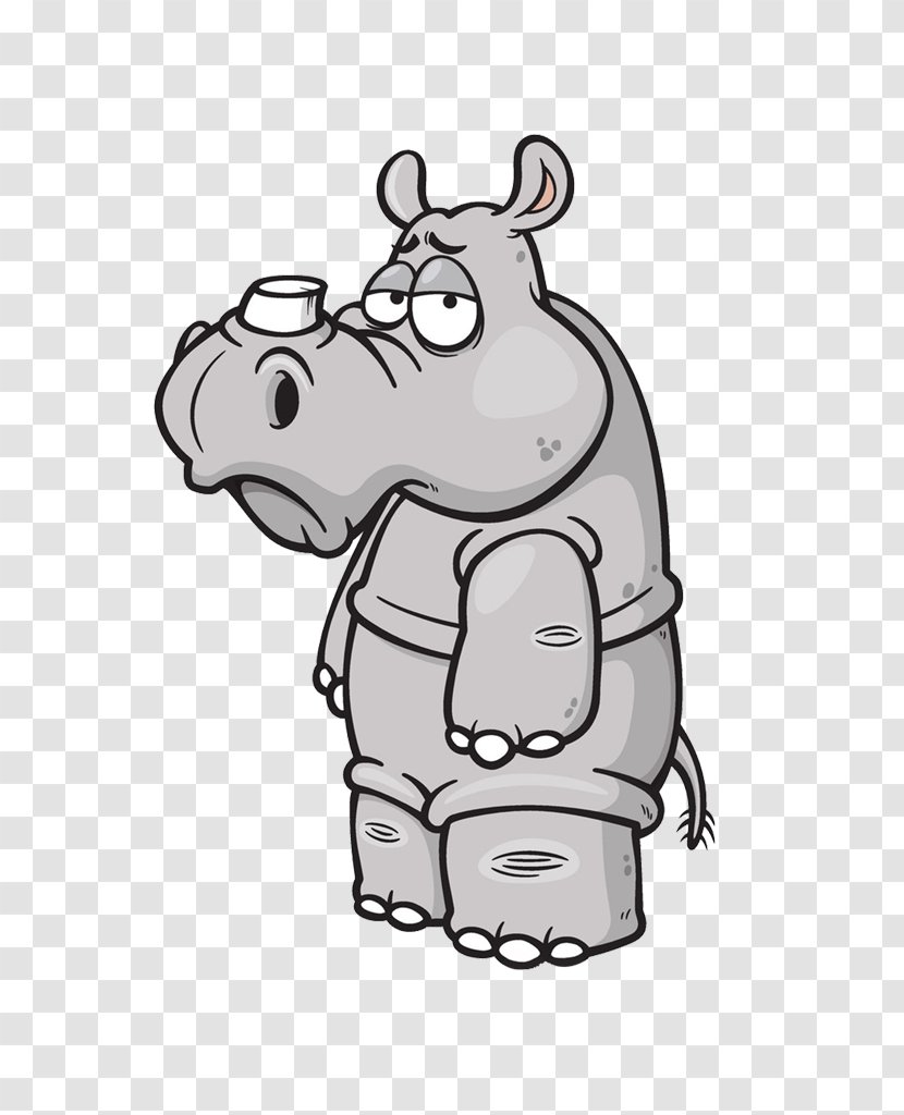Rhinoceros Cartoon Clip Art - Carnivoran - Hippo Transparent PNG