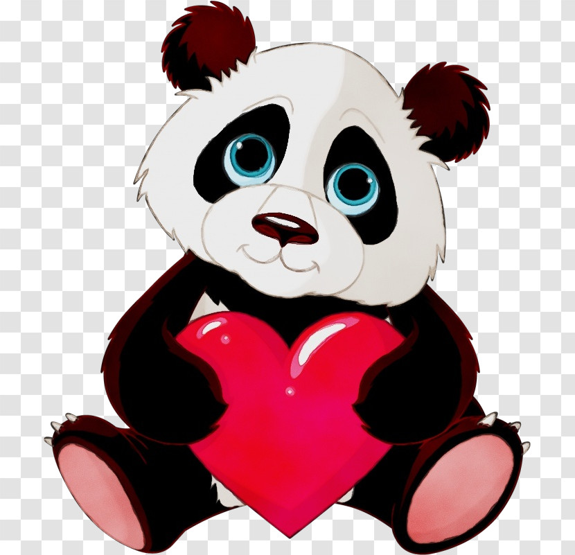 Giant Panda Royalty-free Heart Cuteness Kawaii Transparent PNG