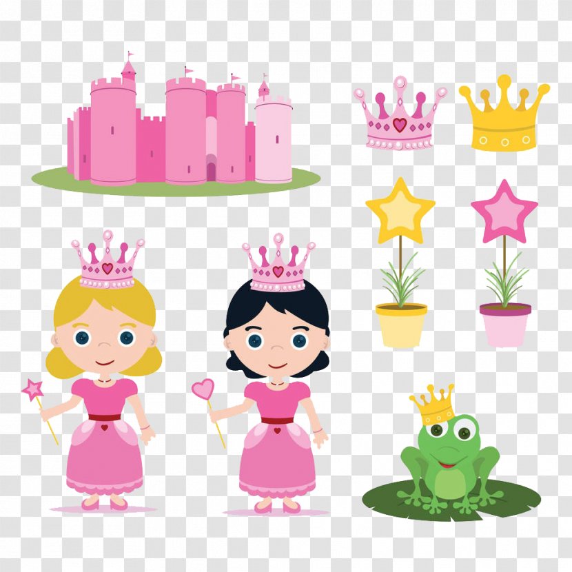 The Frog Prince Little Red Riding Hood Short Story Fairy Tale Illustration - Cartoon - Pretty Princess Transparent PNG