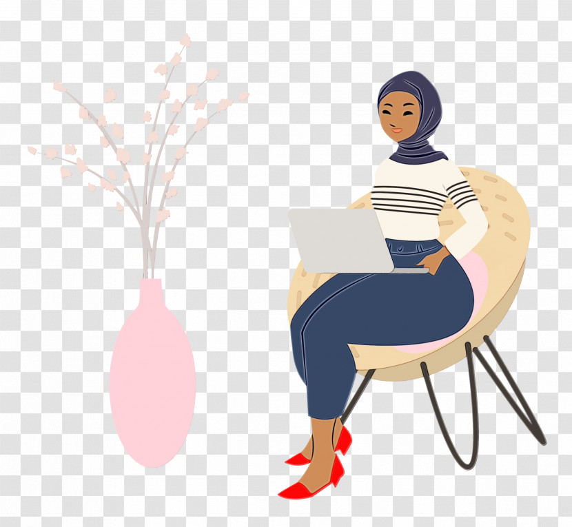 Cartoon Chair Sitting Joint Line Transparent PNG