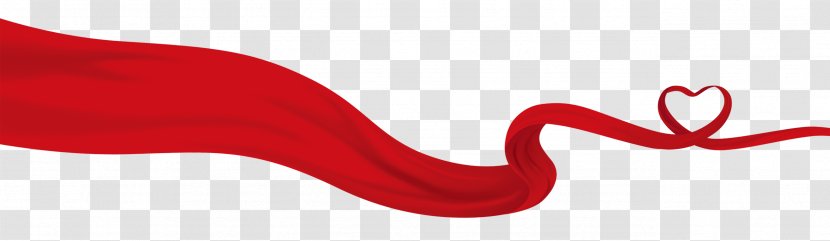 Red Gratis Silk - Heart - Ribbon Transparent PNG