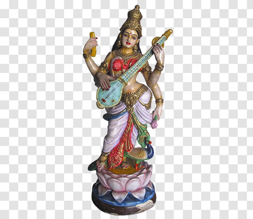 Statue Saraswati Basant Panchami Goddess Deity - Deva Transparent PNG