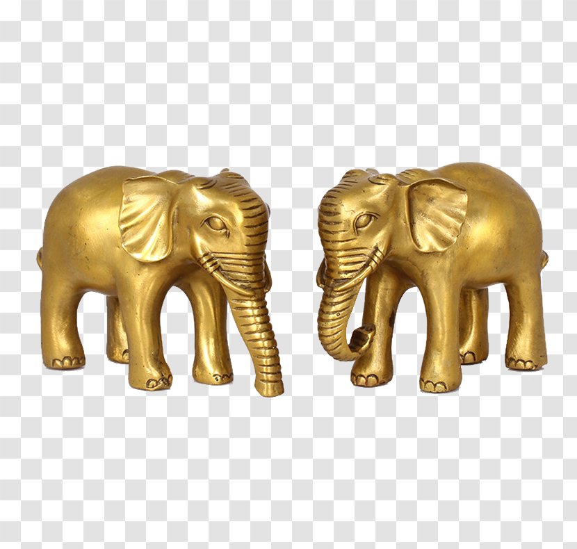 Feng Shui Copper Elephant Bronze Luck - African - Pure Transparent PNG