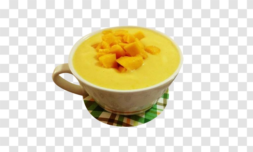 Tea Lassi Mango Pudding Vegetarian Cuisine - Cartoon - A Cup Of Afternoon Tea, Yogurt Transparent PNG