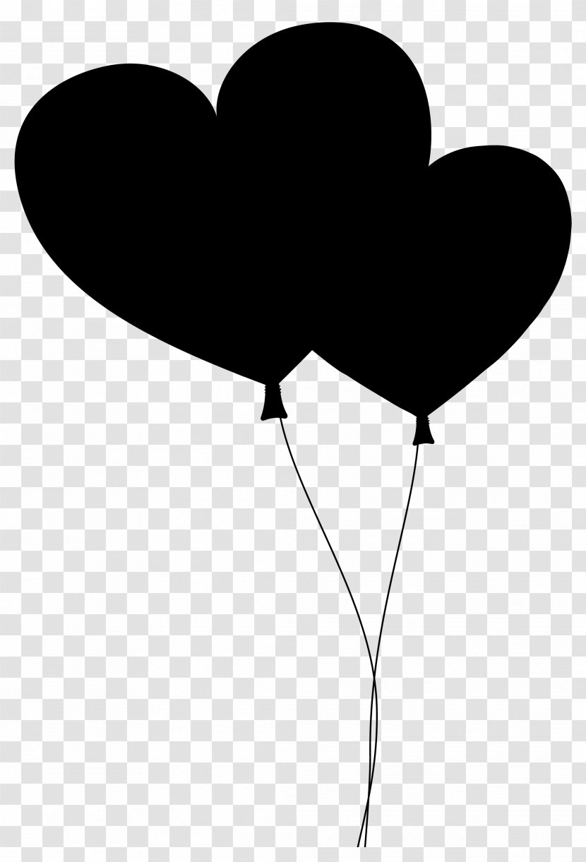 Heart Line Balloon M-095 - Love - Monochrome Photography Transparent PNG