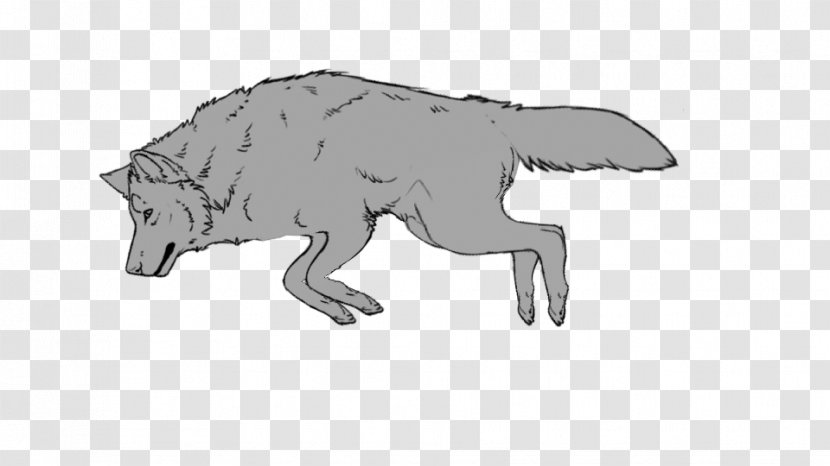 Gray Wolf Animation Walking Line Art Transparent PNG